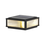 Lampes solaires carrées noires à 3 couleurs pour poteaux extérieurs