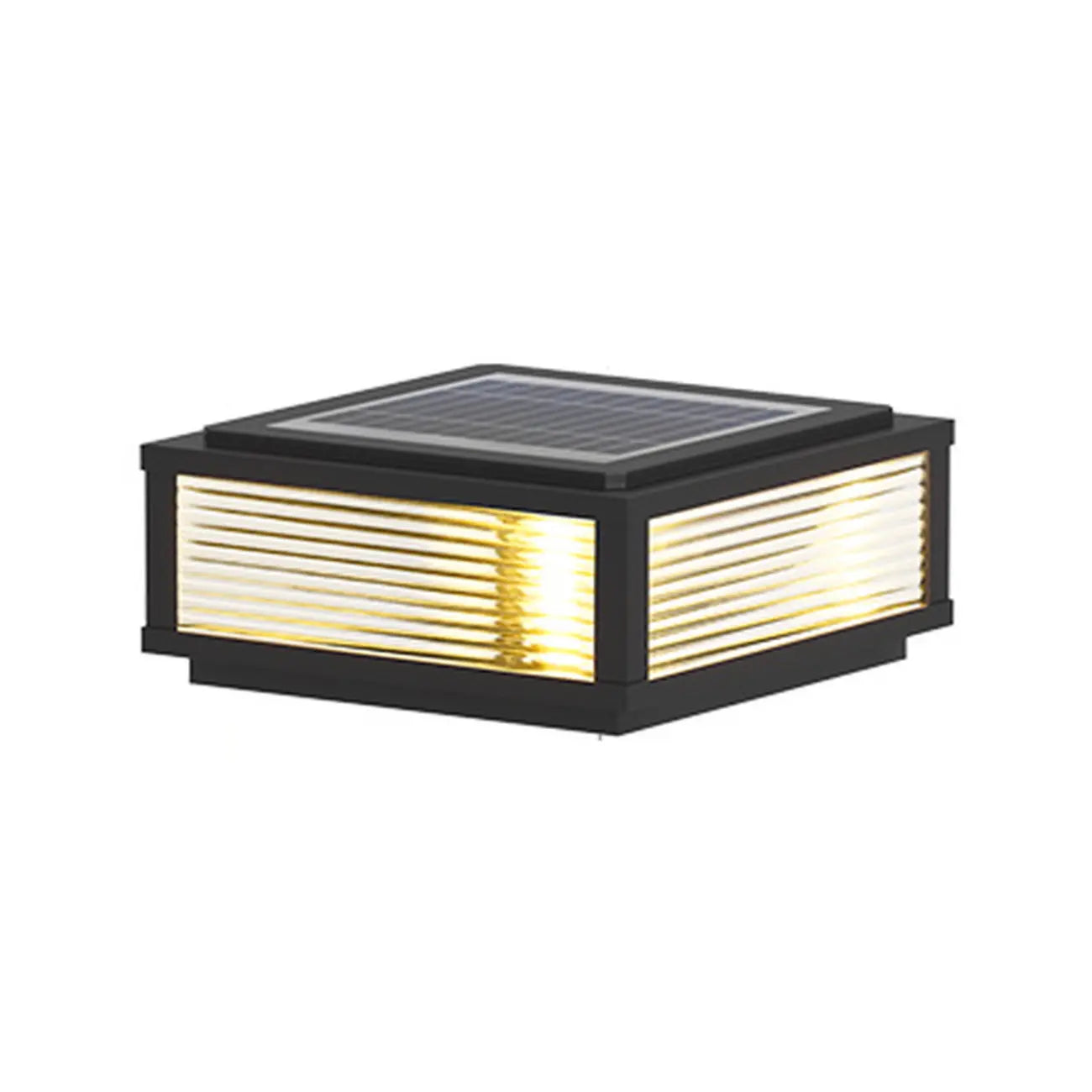 Lampes solaires carrées noires à 3 couleurs pour poteaux extérieurs