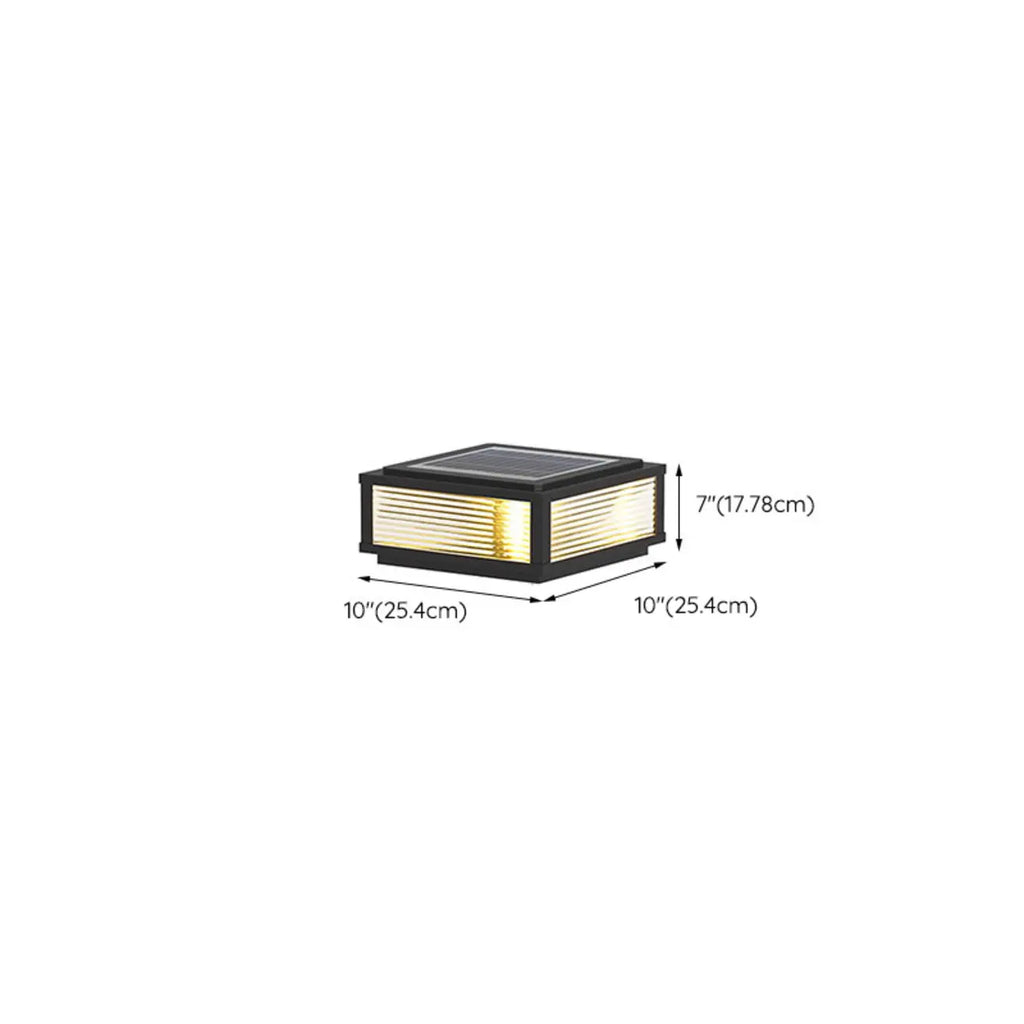 Lampes solaires carrées noires à 3 couleurs pour poteaux extérieurs
