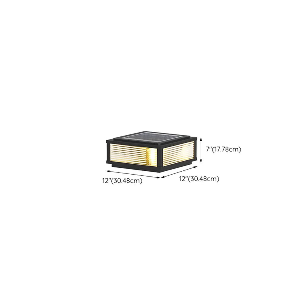 Lampes solaires carrées noires à 3 couleurs pour poteaux extérieurs