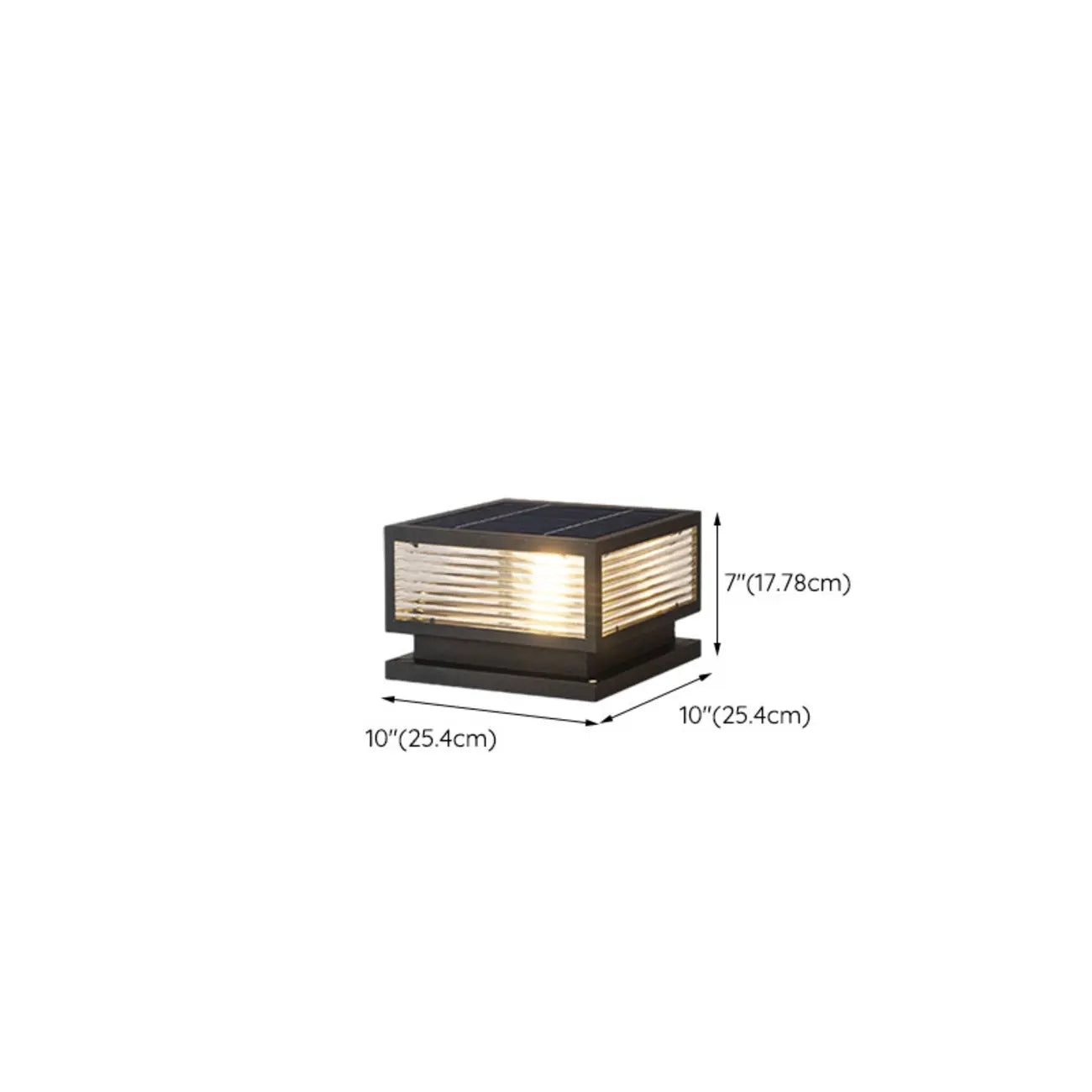 Lampes solaires carrées noires à 3 couleurs pour poteaux extérieurs
