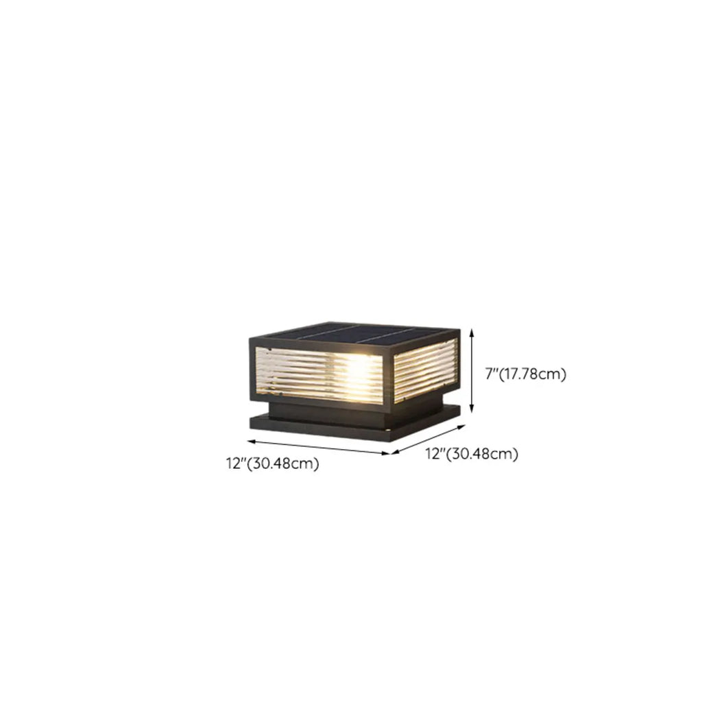 Lampes solaires carrées noires à 3 couleurs pour poteaux extérieurs