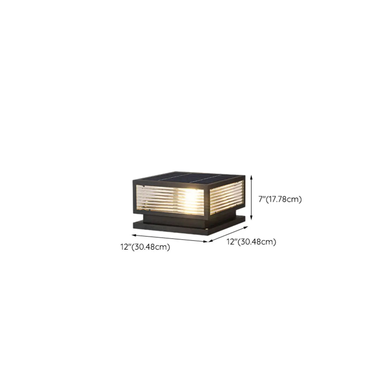 Lampes solaires carrées noires à 3 couleurs pour poteaux extérieurs