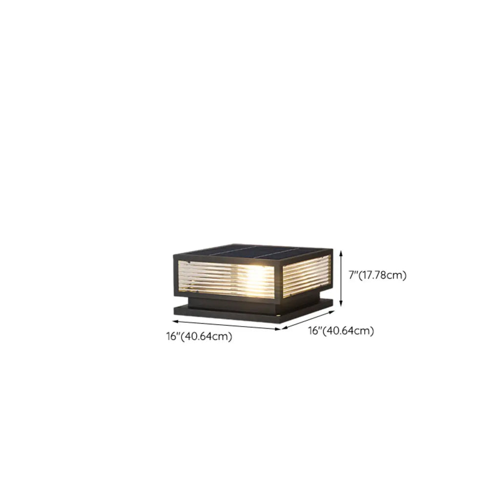 Lampes solaires carrées noires à 3 couleurs pour poteaux extérieurs