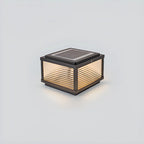 Lampes solaires carrées d'extérieur à rayures métalliques noires