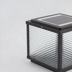 Lampes solaires carrées d'extérieur à rayures métalliques noires