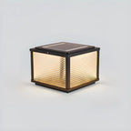 Lampes solaires carrées d'extérieur à rayures métalliques noires