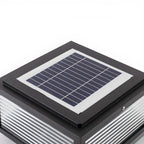 Lampes solaires carrées d'extérieur à rayures métalliques noires