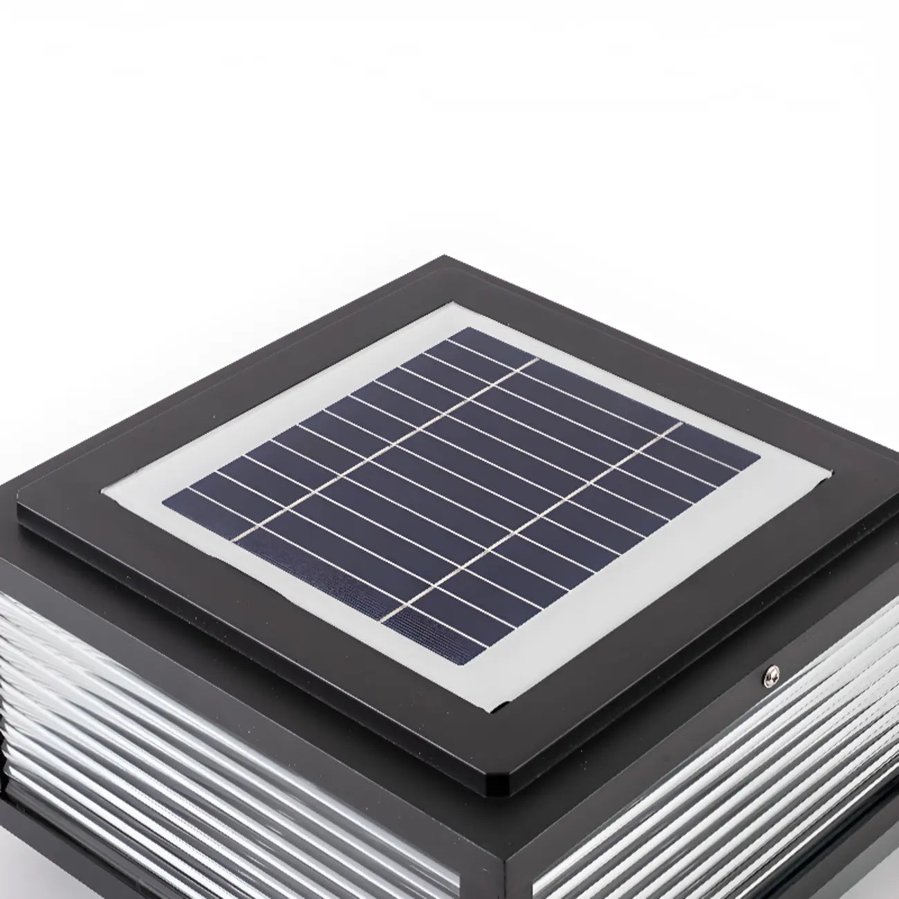Lampes solaires carrées d'extérieur à rayures métalliques noires
