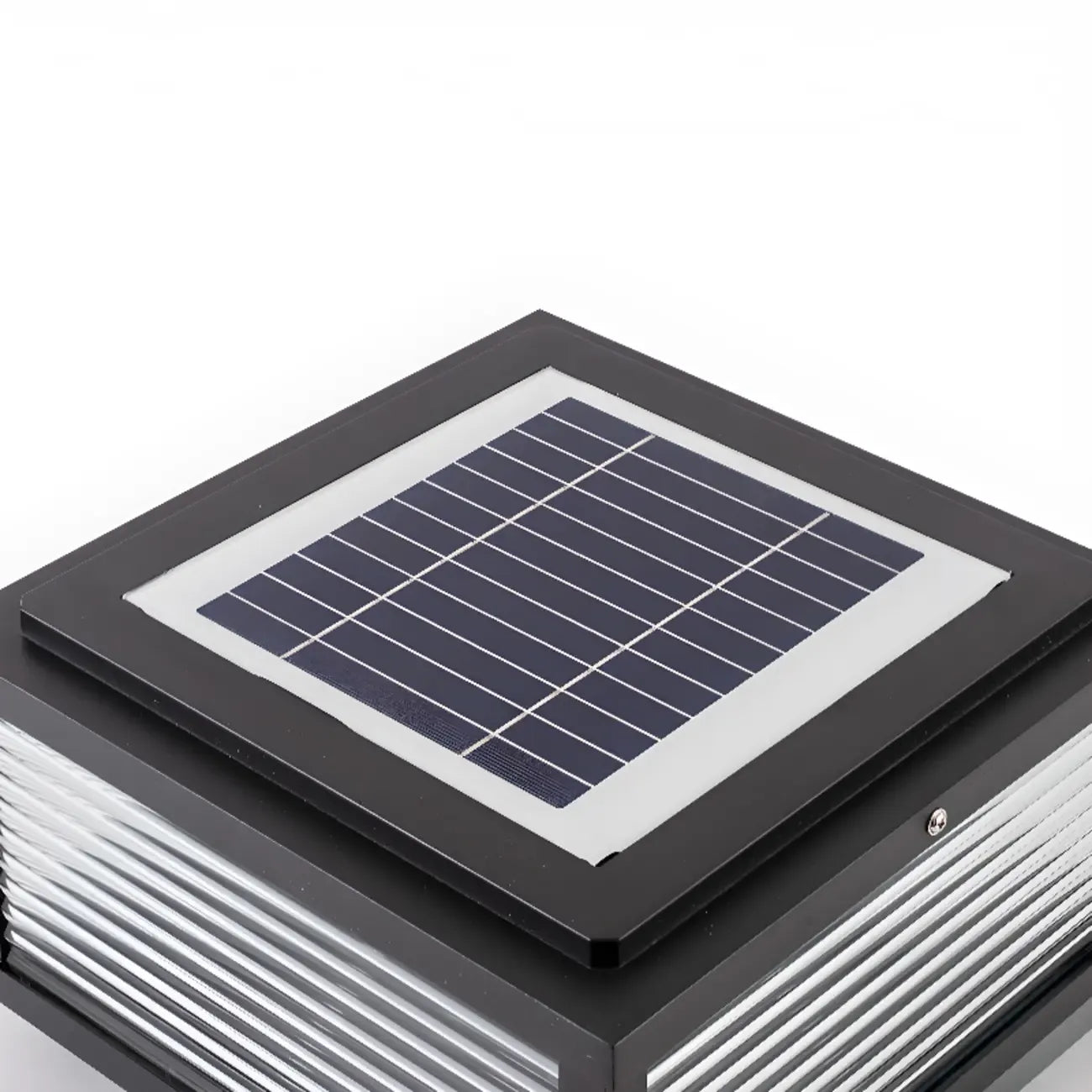 Lampes solaires carrées d'extérieur à rayures métalliques noires