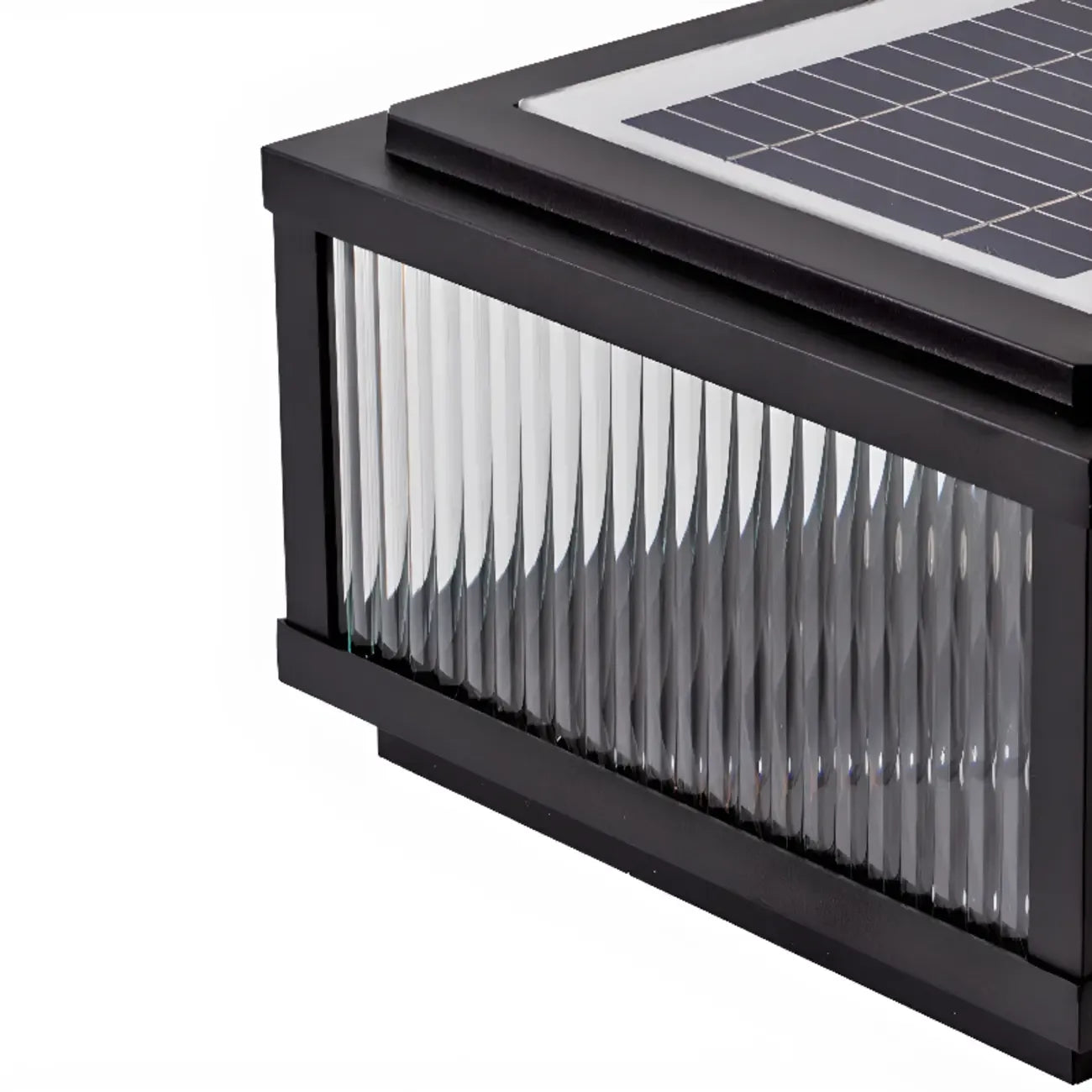 Lampes solaires carrées d'extérieur à rayures métalliques noires