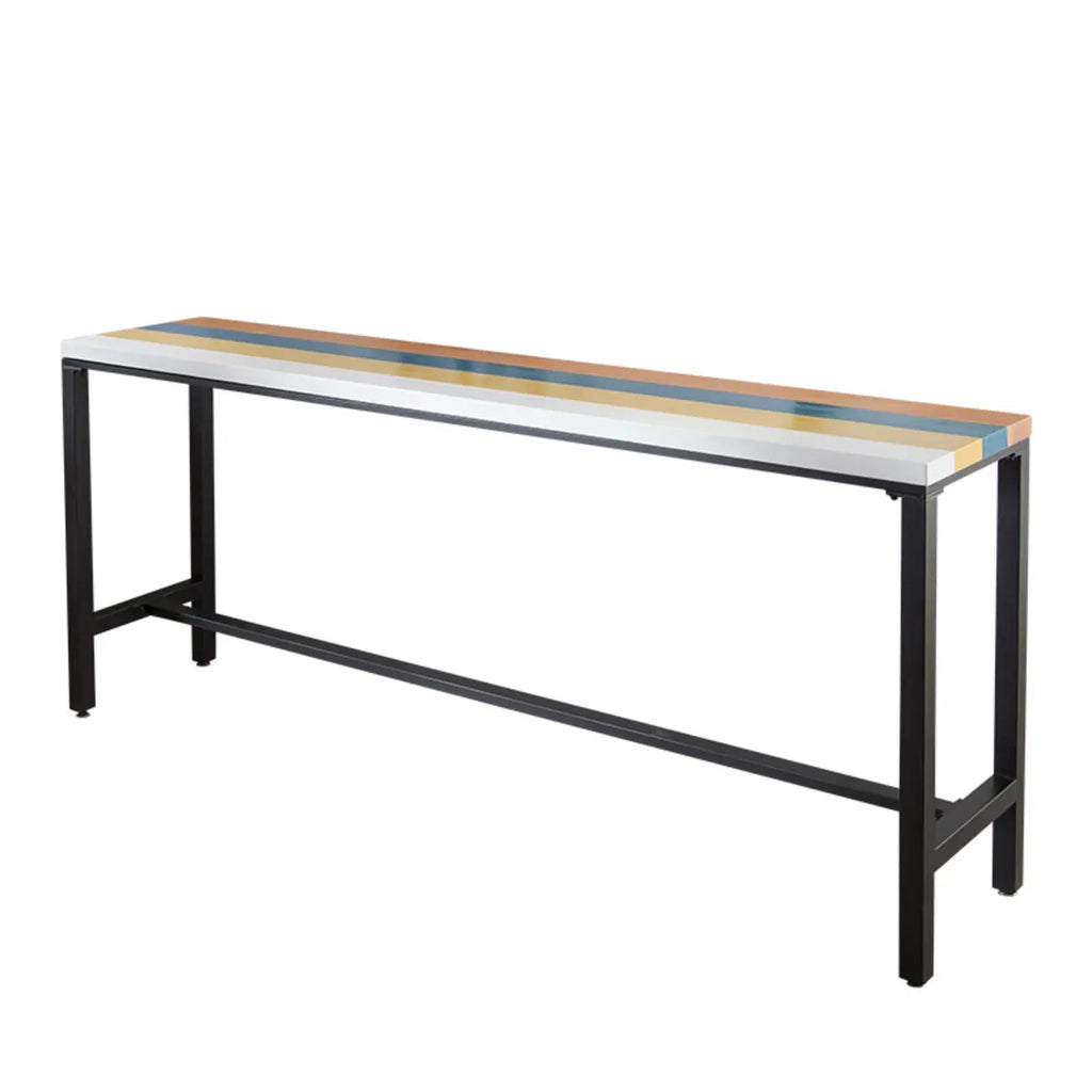 Tables de bar modernes en bois coloré avec plateau fixe et repose-pieds