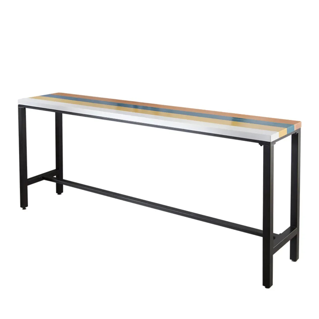 Tables de bar modernes en bois coloré avec plateau fixe et repose-pieds