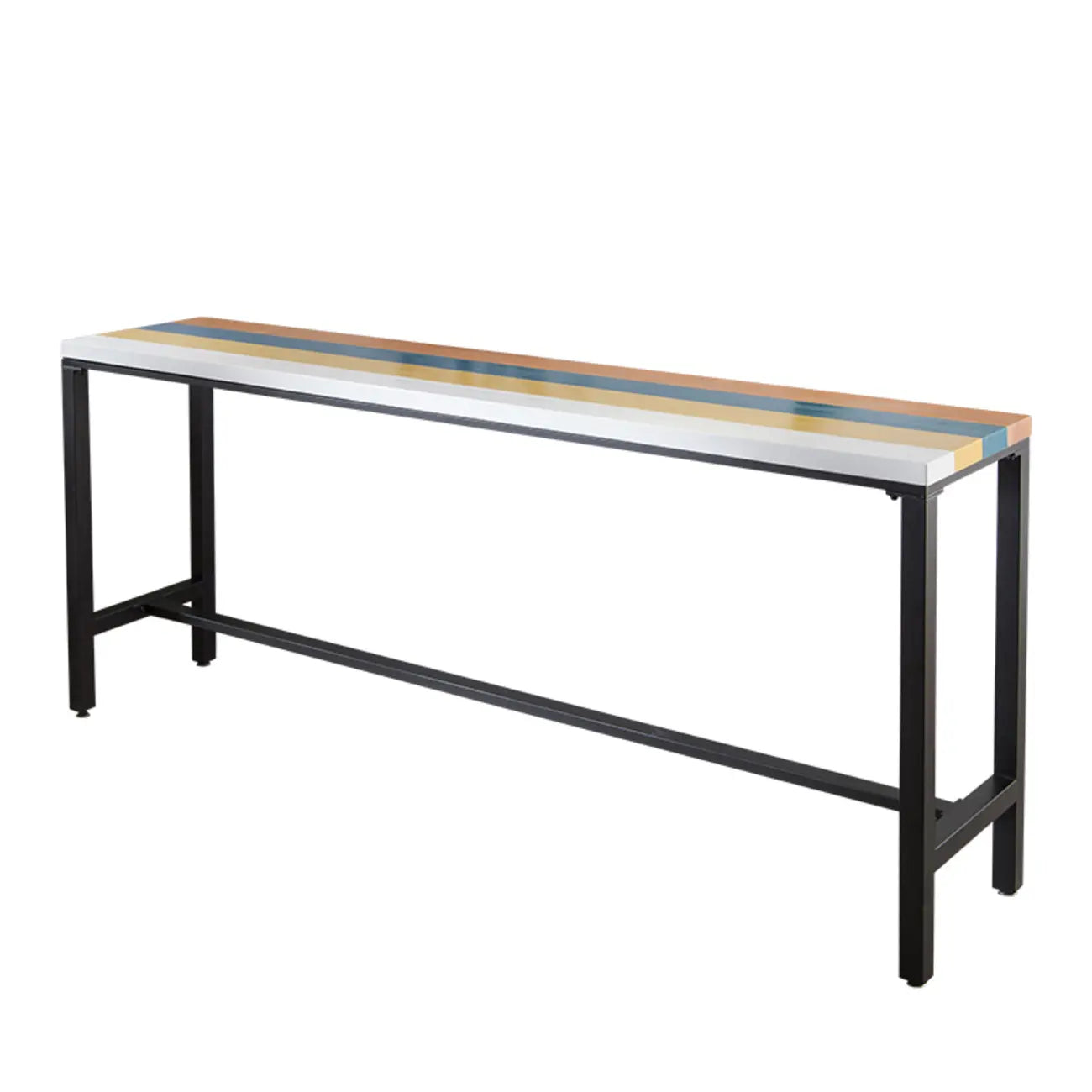 Tables de bar modernes en bois coloré avec plateau fixe et repose-pieds