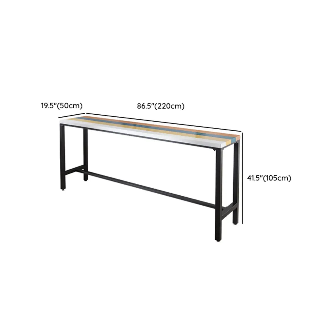 Tables de bar modernes en bois coloré avec plateau fixe et repose-pieds