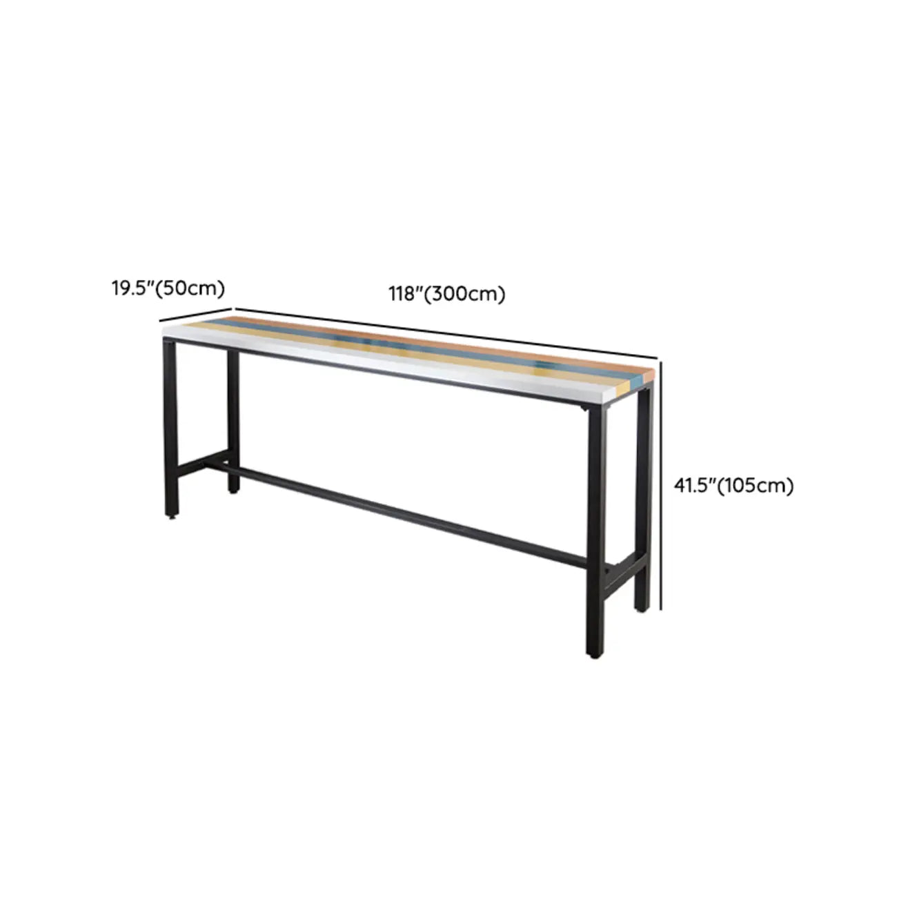 Tables de bar modernes en bois coloré avec plateau fixe et repose-pieds