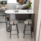 Table de bar moderne de style bistro, plateau en marbre doré, 2 étagères