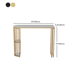 Table de bar moderne de style bistro, plateau en marbre doré, 2 étagères