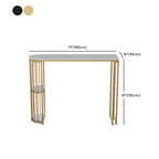 Table de bar moderne de style bistro, plateau en marbre doré, 2 étagères
