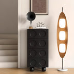 Coffre de rangement tendance en bois noir minuit pour le salon