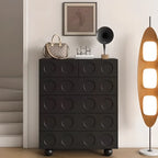 Coffre de rangement tendance en bois noir minuit pour le salon
