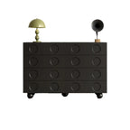 Coffre de rangement tendance en bois noir minuit pour le salon