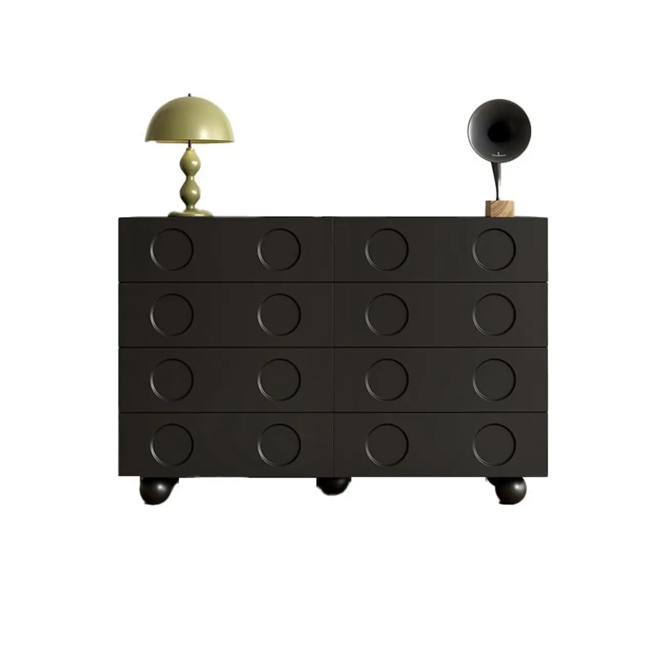 Coffre de rangement tendance en bois noir minuit pour le salon