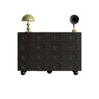 Coffre de rangement tendance en bois noir minuit pour le salon