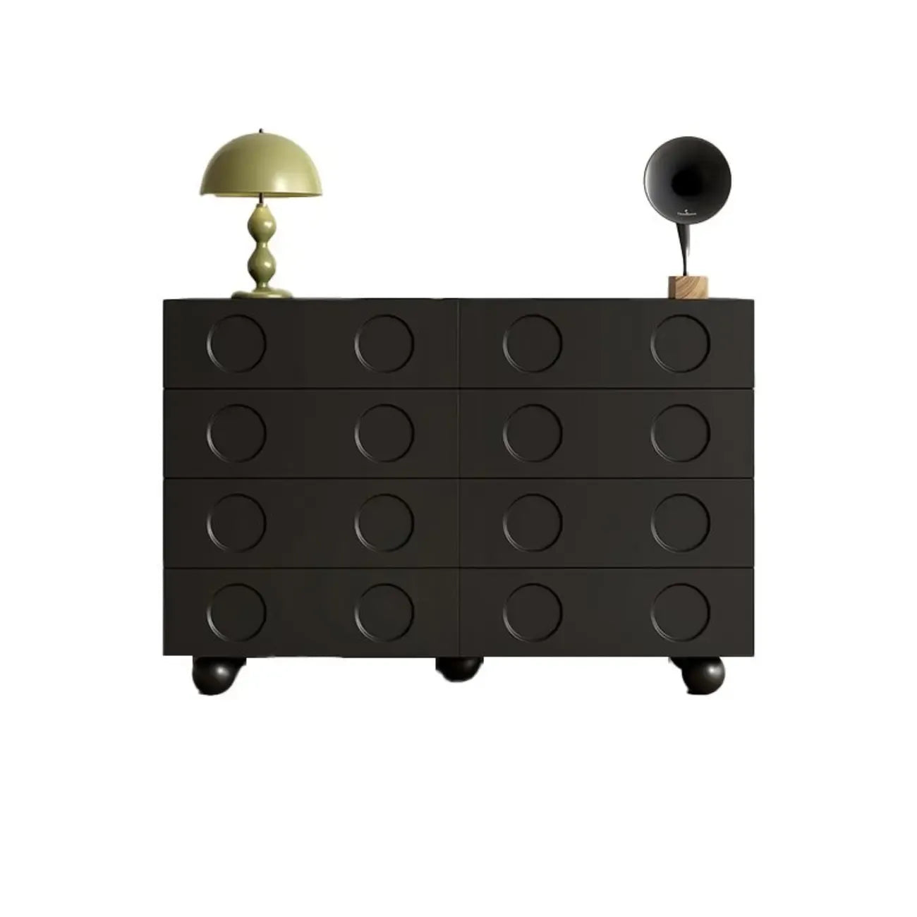 Coffre de rangement tendance en bois noir minuit pour le salon