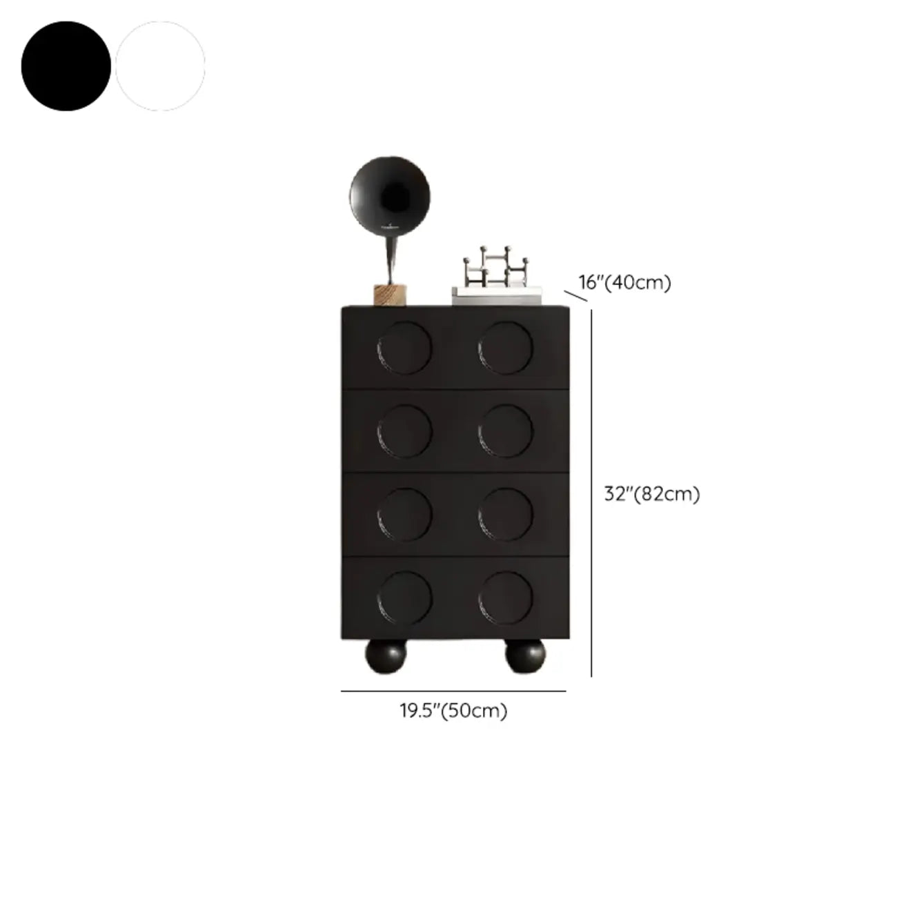 Coffre de rangement tendance en bois noir minuit pour le salon