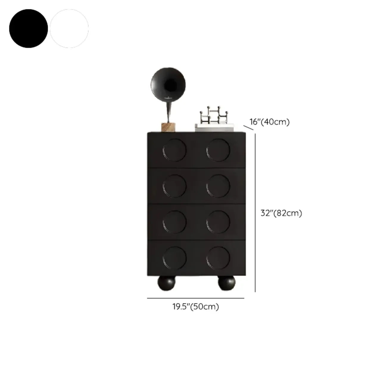 Coffre de rangement tendance en bois noir minuit pour le salon