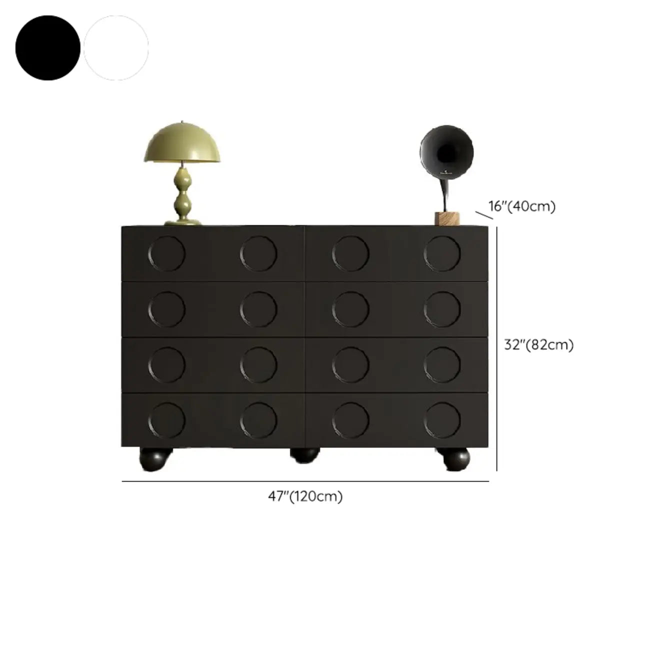 Coffre de rangement tendance en bois noir minuit pour le salon