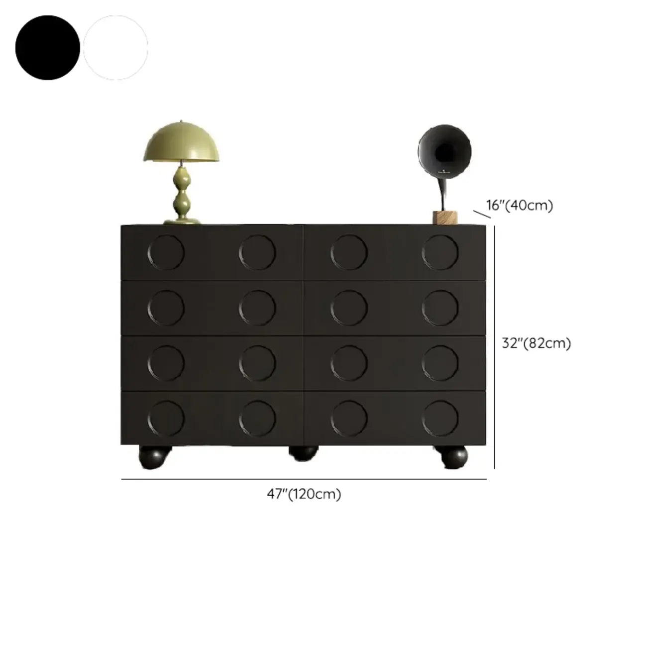 Coffre de rangement tendance en bois noir minuit pour le salon