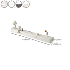Mobile TV galleggiante lungo 71, colore bianco sporco, con gestione cavi in legno