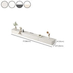Mobile TV galleggiante lungo 71, colore bianco sporco, con gestione cavi in legno