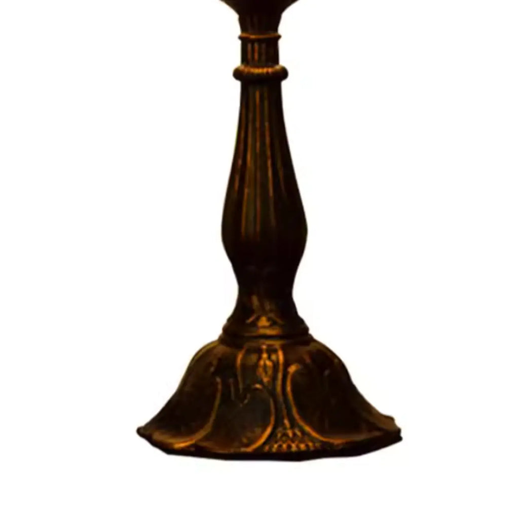 Lampe de table vintage HomeyFad en bronze avec dôme en vitrail.