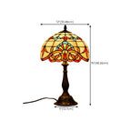 Lampe de table vintage HomeyFad en bronze avec dôme en vitrail.