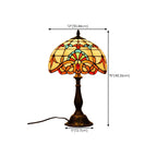 Lampe de table vintage HomeyFad en bronze avec dôme en vitrail.