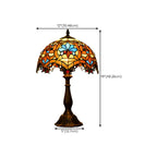 Lampe de table vintage HomeyFad en bronze avec dôme en vitrail.