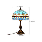 Lampe de table vintage HomeyFad en bronze avec dôme en vitrail.