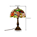 Lampe de table vintage HomeyFad en bronze avec dôme en vitrail.