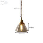 Suspension minimaliste conique en verre transparent et laiton