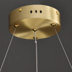 Lustre suspendu circulaire en albâtre gris-blanc glamour