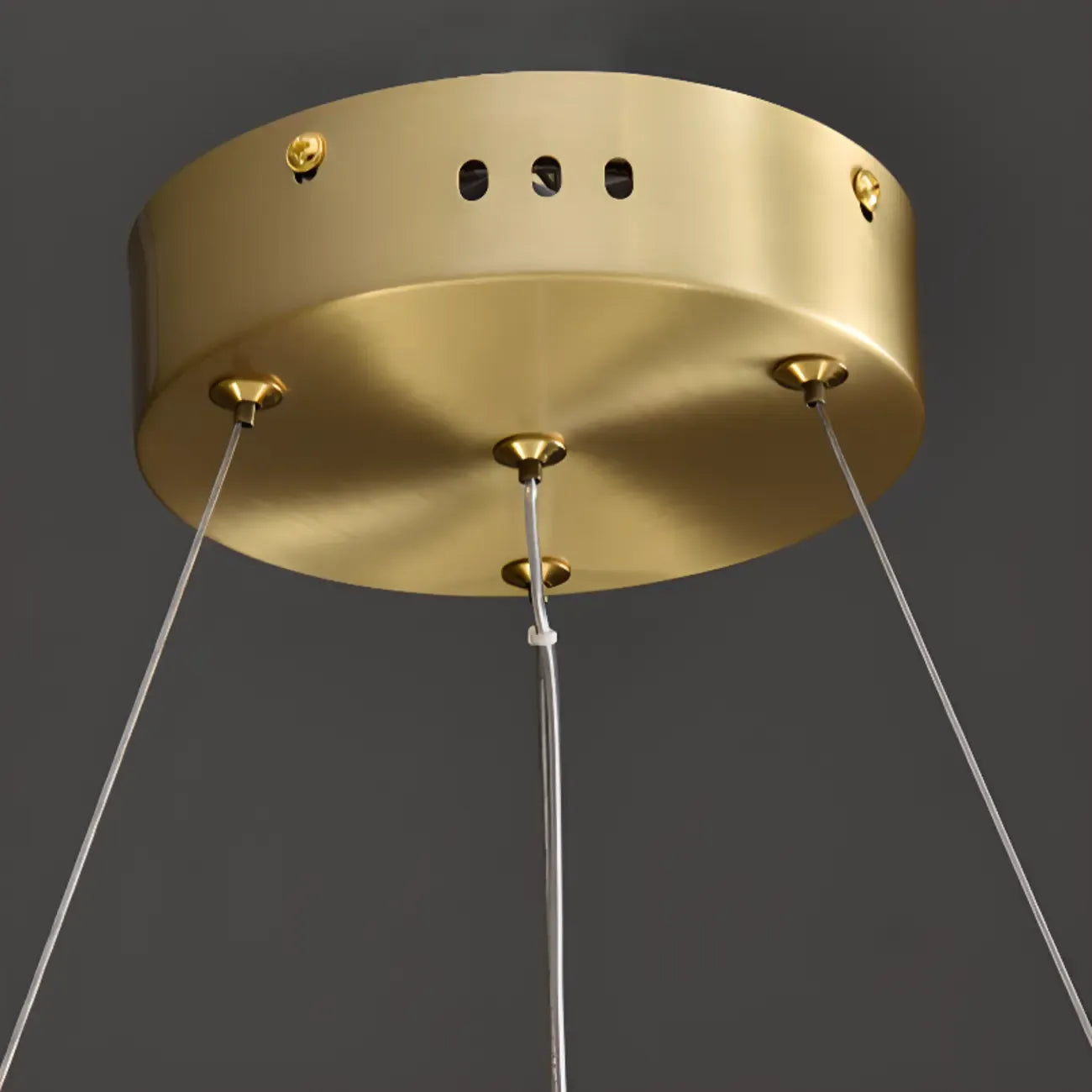 Lustre suspendu circulaire en albâtre gris-blanc glamour