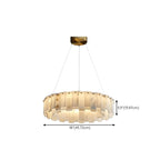 Lustre suspendu circulaire en albâtre gris-blanc glamour
