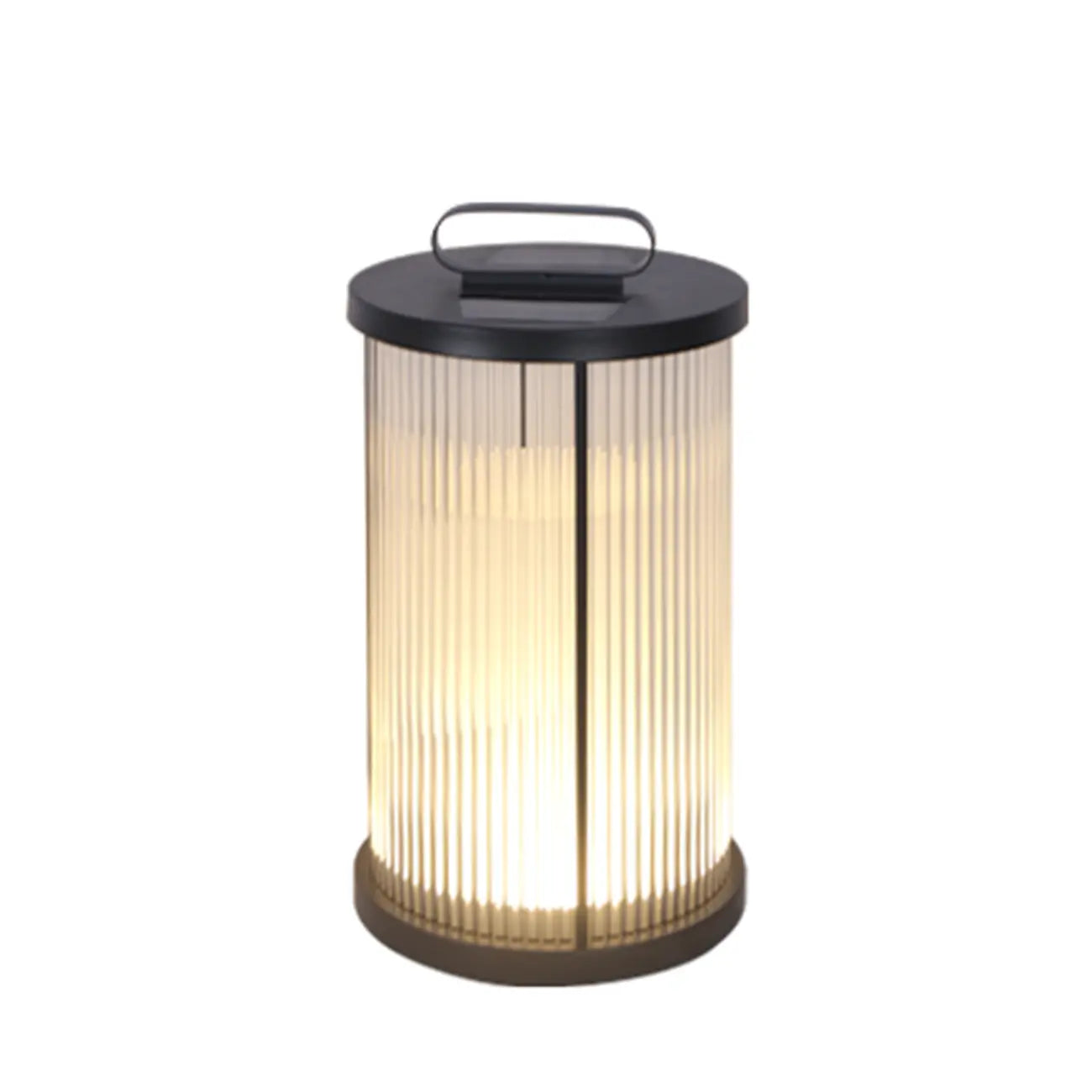 Lampe cylindrique en verre clair à grain vertical pour poteau