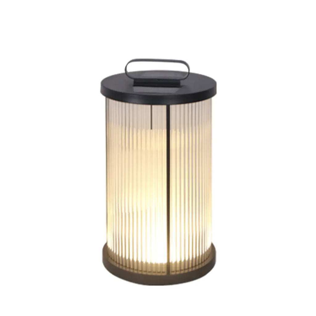 Lampe cylindrique en verre clair à grain vertical pour poteau