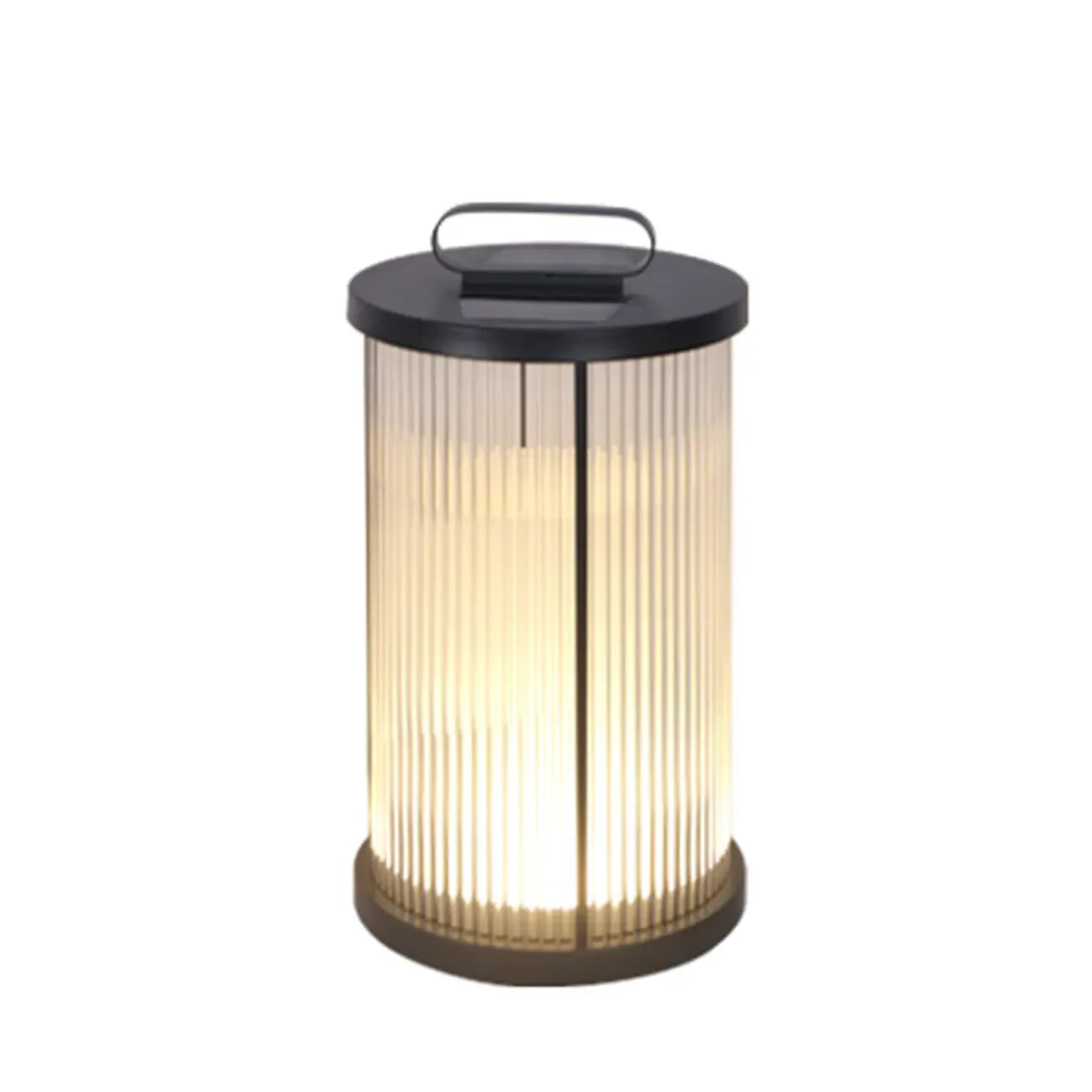 Lampe cylindrique en verre clair à grain vertical pour poteau