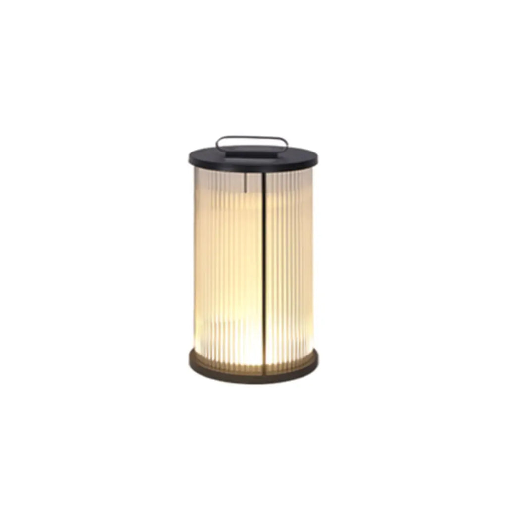Lampe cylindrique en verre clair à grain vertical pour poteau