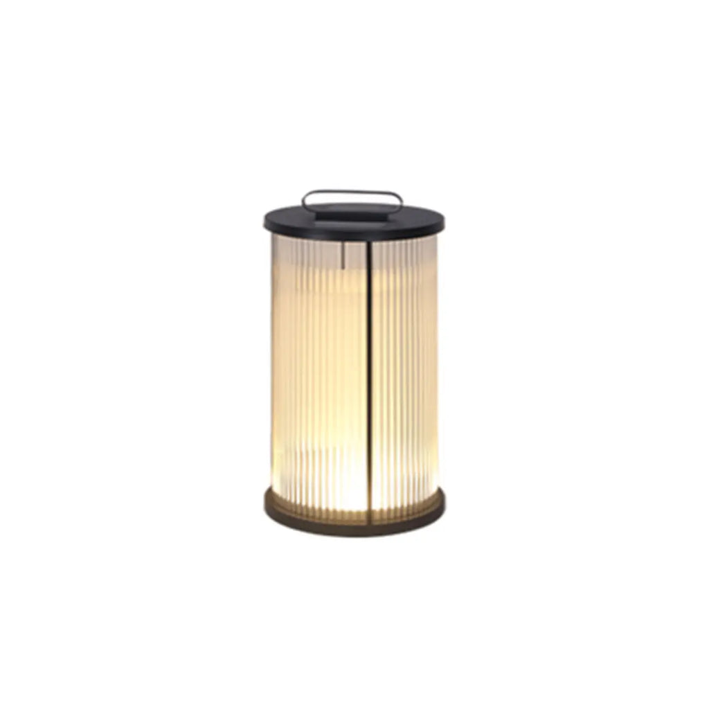 Lampe cylindrique en verre clair à grain vertical pour poteau